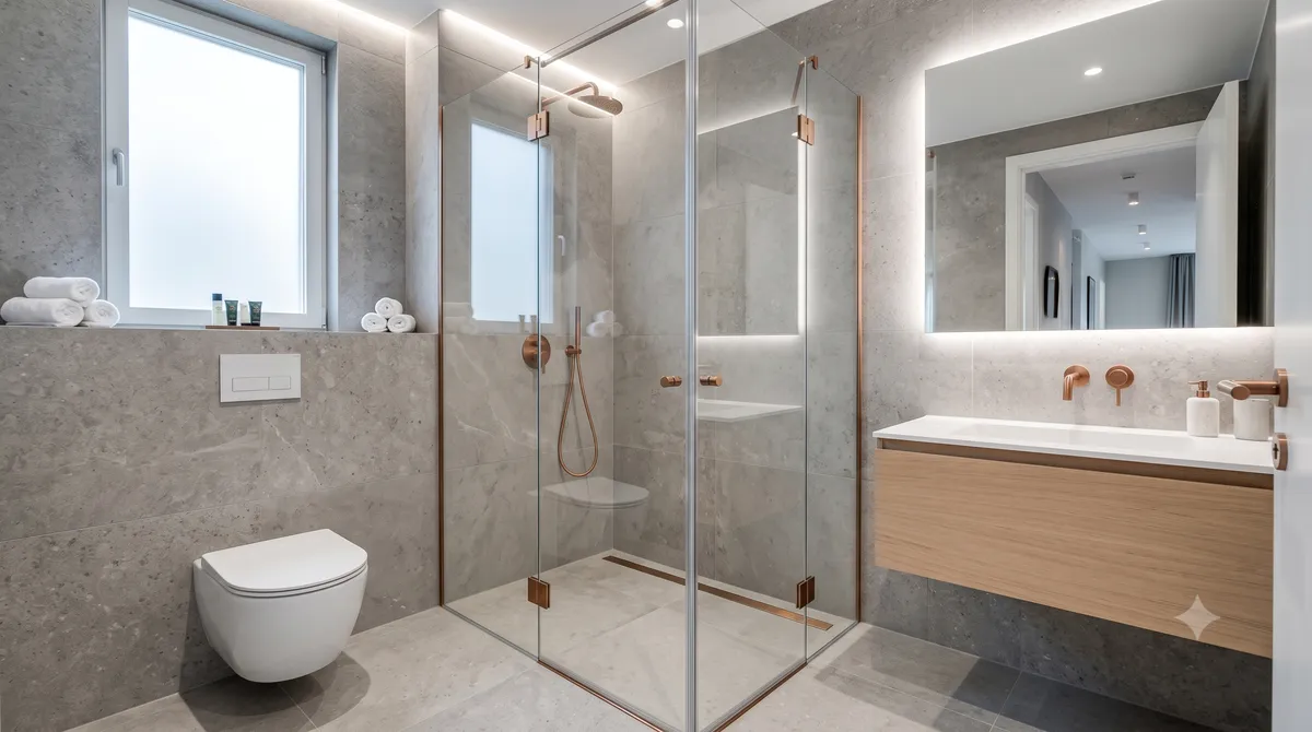 Renoverat badrum med modern inredning